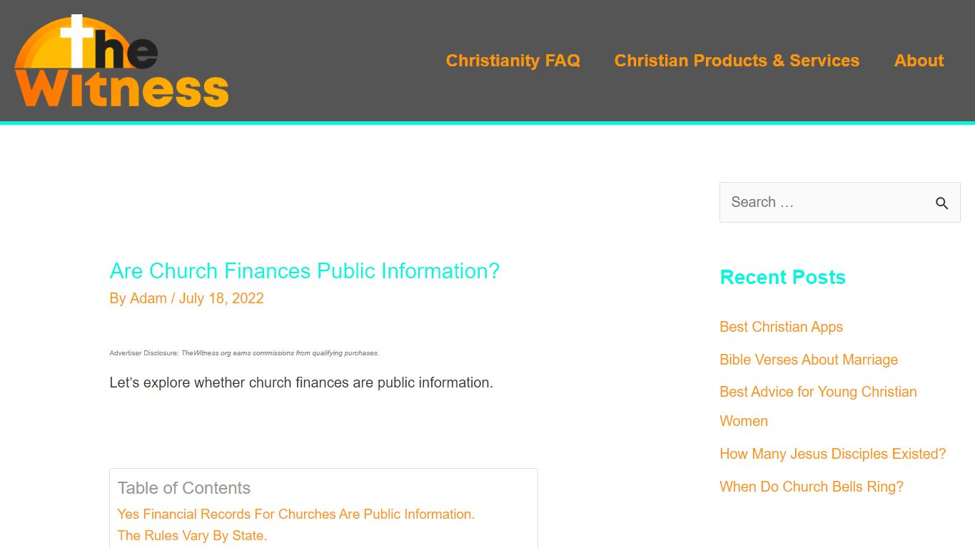 Are Church Finances Public Information? (2022) | The Witness